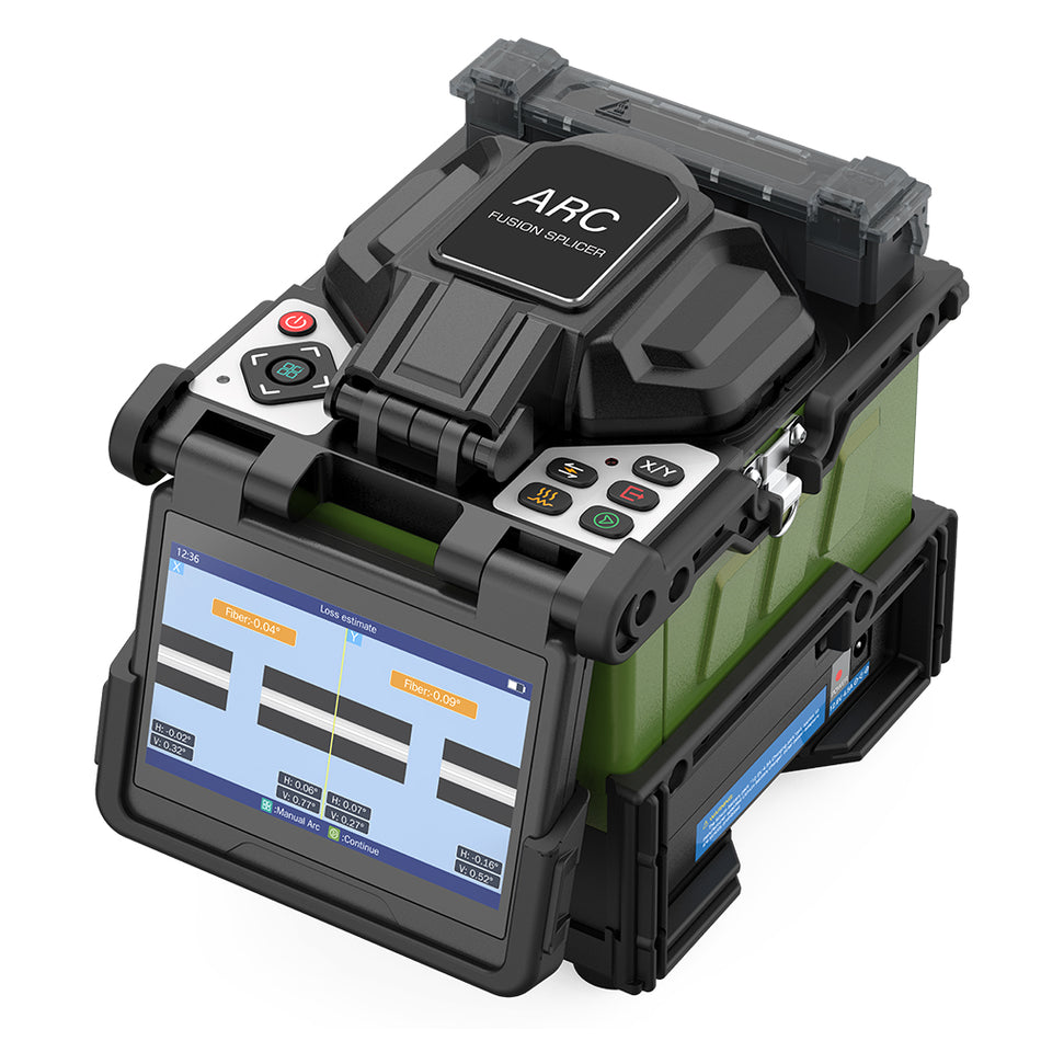 Trunk Fiber Fusion Splicer FX39 with 6 Motors Core Alignment Splicer, 4.3 Inch Optical Fiber Splicer with 6S Fast Splicing; 16S Heating, 0.01dB Splicing Loss