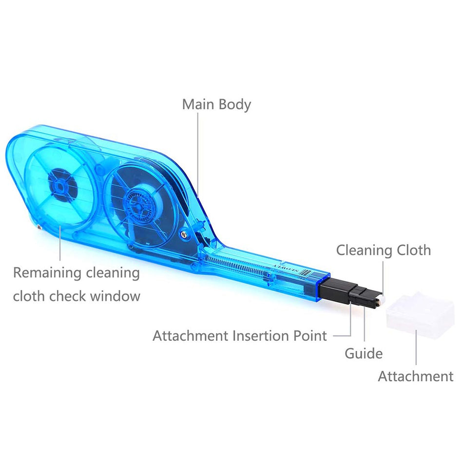 Fiber Optic Cleaning Tool for MPO and MTP Connectors MPO One Click Cleaner, 600+ Cycles Cleaning Connector Equipment,Blue Type