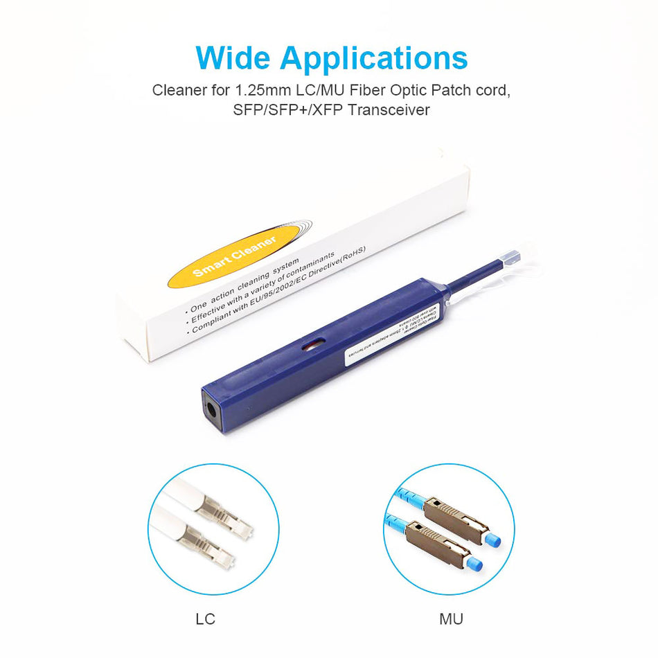 Etayson Fiber Optic Cleaner Pen,Pen Type Fiber Optic Cleaner for 1.25mm LC/MU Connectors with 800+ cleanings