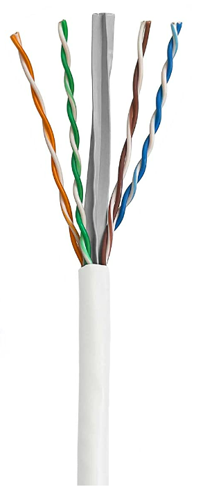 CAT6 Ethernet cable 24 AWG UTP OPC PVC jacket WHITE 1000 feet/box